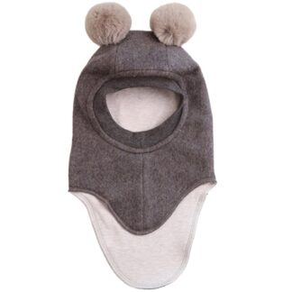 Huttelihut X Luksusbaby Bomuld Fleece Elefanthue Brown - Str. 12-24 mdr - Huttelihut