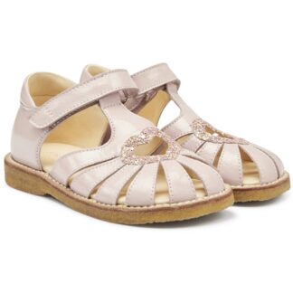 Angulus Hjerte Sandaler Pale Rose/Rose Glitter - Str. 25 - Angulus