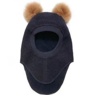 Huttelihut Elefanthue m. Alpaca Pompoms Big Bear Dark Navy - Str. 5012-24 mdr - Huttelihut