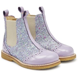 Angulus Chelsea Støvle Lilac/Congetti Glitter/Beige Elastic - Str. 24 - Angulus