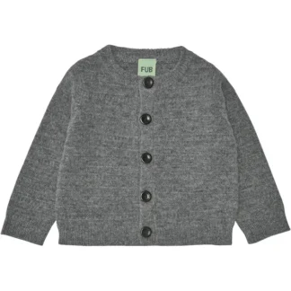 FUB Baby Lammeuld Cardigan Charcoal Melange - FUB