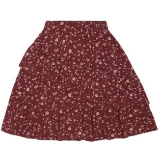 Soft Gallery Oxblood Red Flowery Fine Nederdel - Soft Gallery