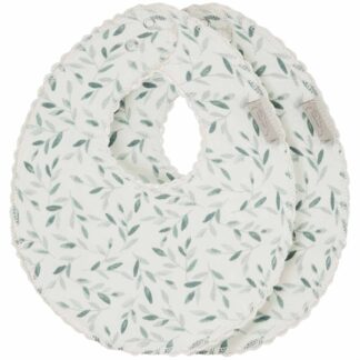 Cam Cam Copenhagen Bandana Savlesmæk Jersey 2-pack Green Leaves - Cam Cam Copenhagen