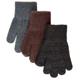 Mikk-Line Magic Handsker 3-pak Dark Mink-Black-Antrazite - Mikk-Line