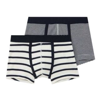 Petit Bateau Boxershorts 2-pak White/Navy Stripes - Petit Bateau