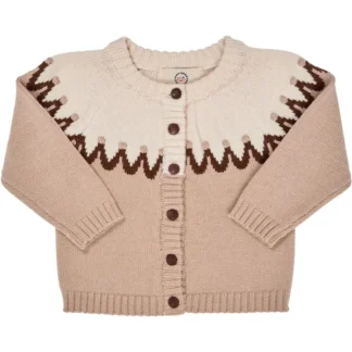 Copenhagen Colors Lt Taupe Combi Cupcake Classic Cardigan - Copenhagen colors