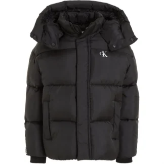 Calvin Klein Ckj Logo Tape Puffer Jakke Ck Black - Calvin Klein