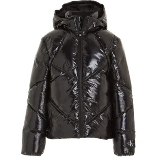 Calvin Klein Glossy Cut Seams Puffer jakke Ck Black - Calvin Klein