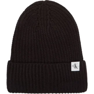 Calvin Klein Monogram Rib Beanie Ck Black - Calvin Klein