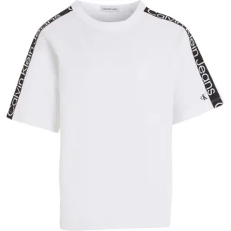 Calvin Klein Ckj Tape Ss T-shirt Bright White - Calvin Klein