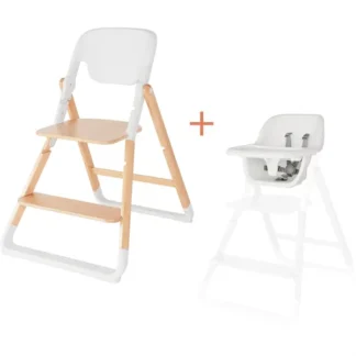 Ergobaby Evolve 2-in-1 High Chair + Chair Natural Wood White - Ergobaby