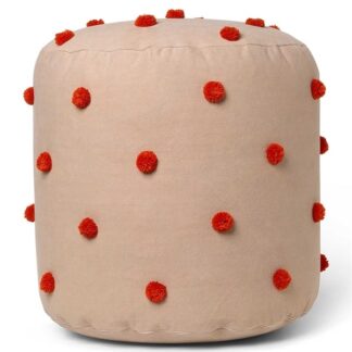 Ferm Living Dot Tufted Pouf Camel/Red - Ferm Living