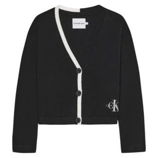 Calvin Klein Contrast Strik Cardigan Ck Black - Calvin Klein