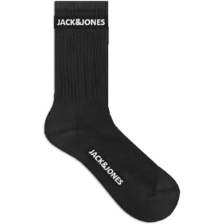 Jack & Jones Junior Black Basic Logo Tennis Strømper 5-pak Noos - Str. 33/37 - Jack & Jones Junior