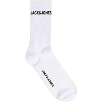 Jack & Jones Junior White Basic Logo Tennis Strømper 5-pak Noos - Str. 38/43 - Jack & Jones Junior