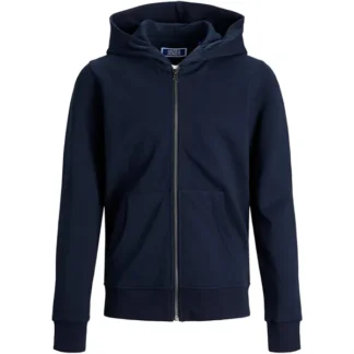 Jack & Jones Junior Navy Blazer Basic Sweatshirt m. Lynlås Noos - Str. 128 - Jack & Jones Junior