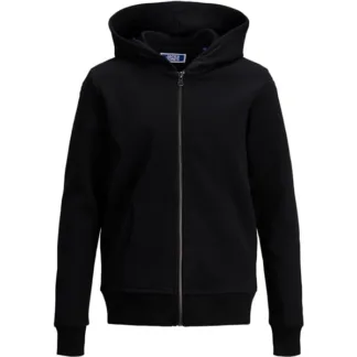 Jack & Jones Junior Black Basic Sweatshirt m. Lynlås Noos - Str. 128 - Jack & Jones Junior