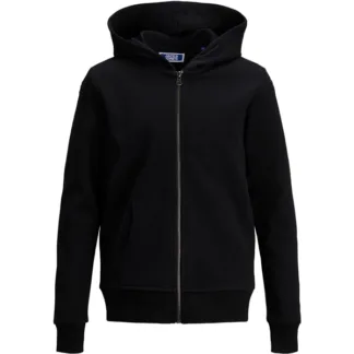 Jack & Jones Junior Black Basic Sweatshirt m. Lynlås Noos - Jack & Jones Junior