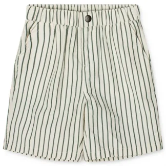 Liewood Monori Stripe Shorts Y/D Stripes Garden Green/Creme De La Creme - Magni