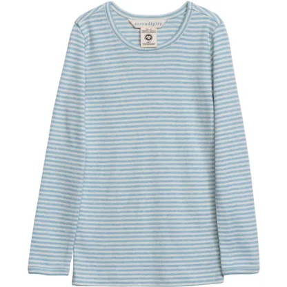 Serendipity Aqua/Ecru Stribet Slim Bluse - Serendipity