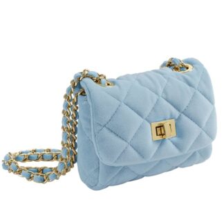 Milledeux Lille Velour Taske Light Blue - Milledeux