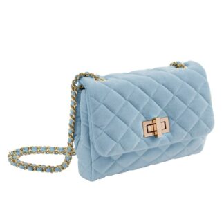 Milledeux Medium Velour Taske Light Blue - Milledeux