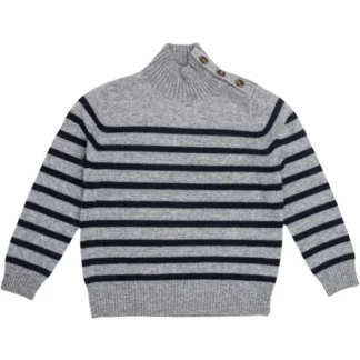 HOLMM Oxford Stripe Opal Cashmere Strik Pullover - Str. 3 år - HOLMM