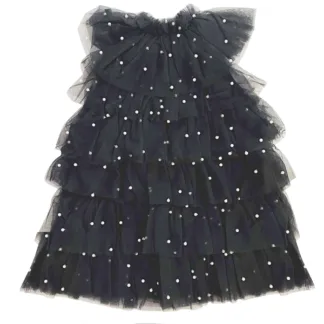 Dolly by Le Petit Tom Pearl Tutully Tiered Tulle Tuttu Kjole Black - Str. 6-8 år/M - Dolly by Le Petit Tom