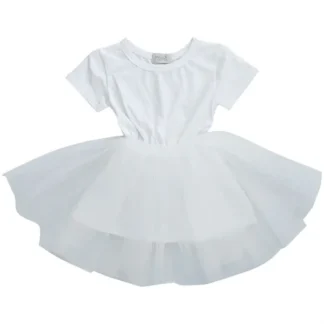 Dolly by Le Petit Tom Tutully T-Shirt Tutu Kjole White - Str. 0-1 år/N - Dolly by Le Petit Tom