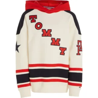 Tommy Hilfiger Varsity Hoodie Red/White/Navy Block - OYOY