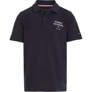 Tommy Hilfiger Th Logo Kortærmet Polo Desert Sky - Mamamemo