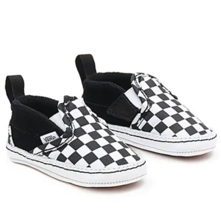 VANS IN Slip-On V Crib Sneakers Checker Black/True White - VANS