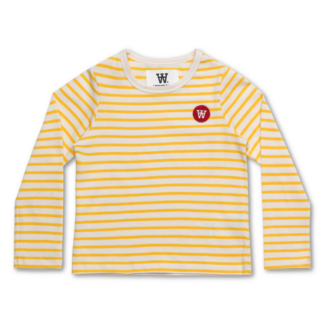 Wood Wood Double A Kim Bluse Off-white/Gul Stribet - Wood Wood