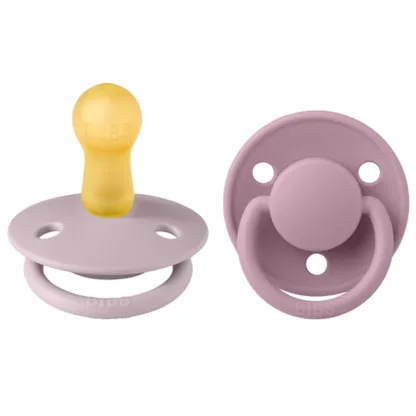 Bibs De Lux Latex Sutter 2-pak Rund Dusky Lilac/Heather - Str. Str. 2 - Bibs