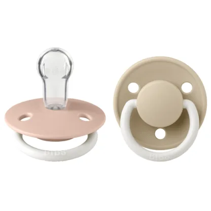 Bibs De Lux Silikone Sutter Glow 2-pak Rund Blush/Vanilla - Bibs