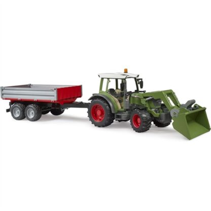 Bruder Fendt Vario 211 Traktor m. Frontlæsser og Tipp Trailer - Bruder