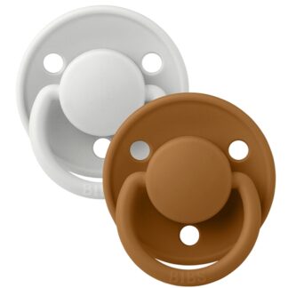 Bibs De Lux Silikone Sutter 2-pak Rund Haze/Caramel - Bibs