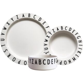 Design Letters Tritan White Eat & Learn Plate Set - Design Letters
