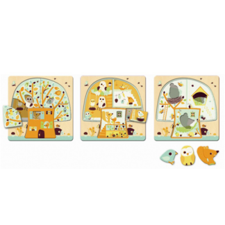 Djeco 3 Layers Puzzle Chez Nut Tree House - Djeco