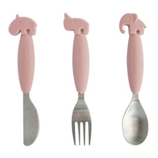 Done by Deer YummyPlus Easy Grip Cutlery Set Powder - DonebyDeer