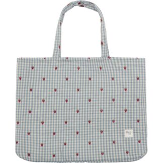 Flöss Polly Quiltet Taske Berry/Blue Gingham - Flöss