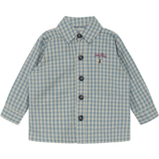 Flöss Svend Overshirt Blue Gingham - Str. 86 - Forlaget Carlsen