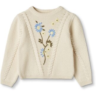 Fliink Sandshell Flower Embroidered Pullover - Str. 7 år/122 cm - Fliink