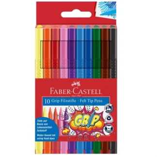 Faber Castell Grip Tusser 10 Farver - Faber-Castell