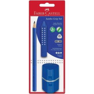 Faber Castell Jumbo Grip Blyant +Tvillingspidser Blue - Faber-Castell