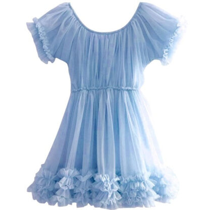 Dolly by Le Petit Frilly Kjole Light Blue - Str. 1-3 år/P - Dolly by Le Petit Tom