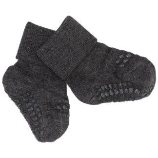 GObabyGO Bamboo Strømper Antislip Dark Grey Melange - Str. 1-2 år - Gobabygo