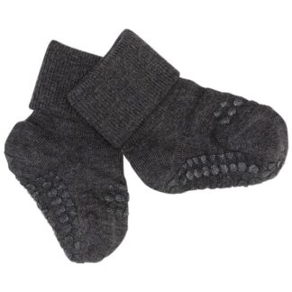 GObabyGO Bamboo Strømper Antislip Dark Grey Melange - Str. 3-4 år - Gobabygo