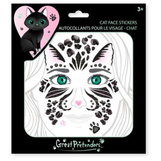 Great Pretenders Black Cat Face Stickers - Great Pretenders