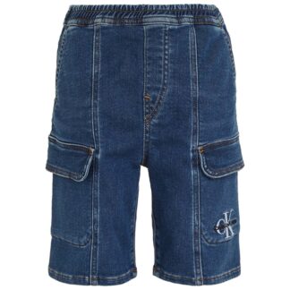 Calvin Klein Denim Cargo Sweat Shorts Mid Blue - Str. 12 år - Calvin Klein